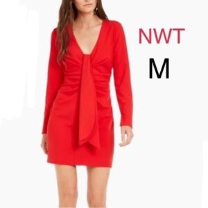 INC International Concepts Red Dress Ruched NWT Sz M